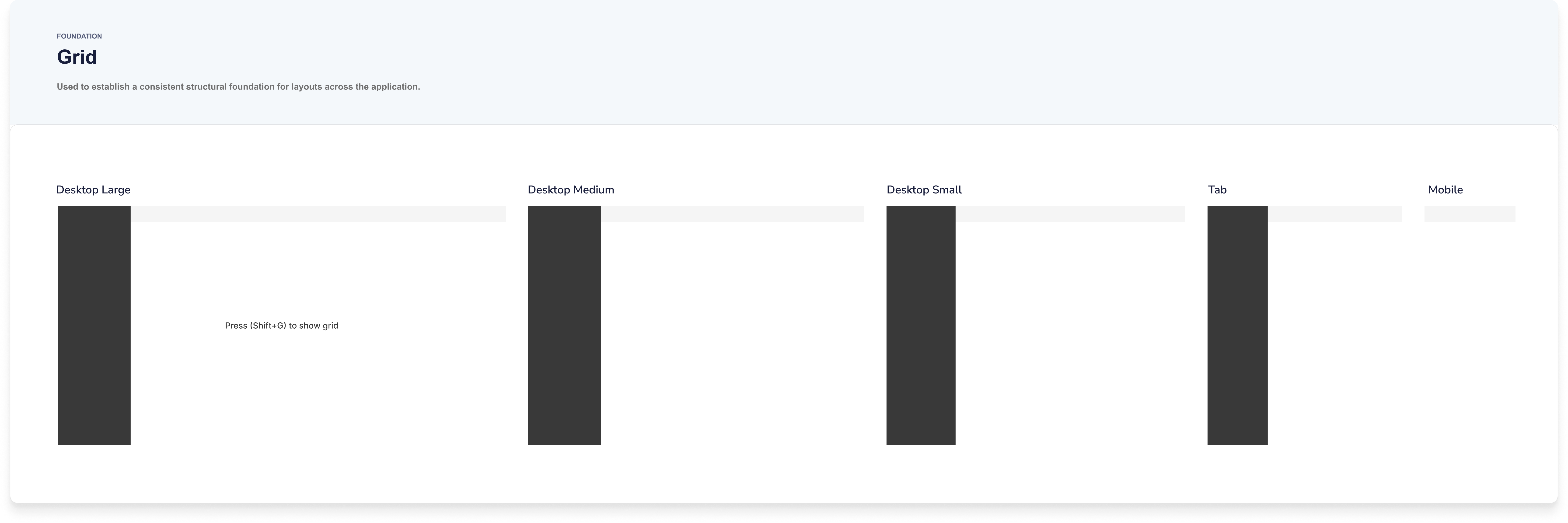 Daiverse responsive grid — column layouts across breakpoints from Desktop Large down to Mobile.