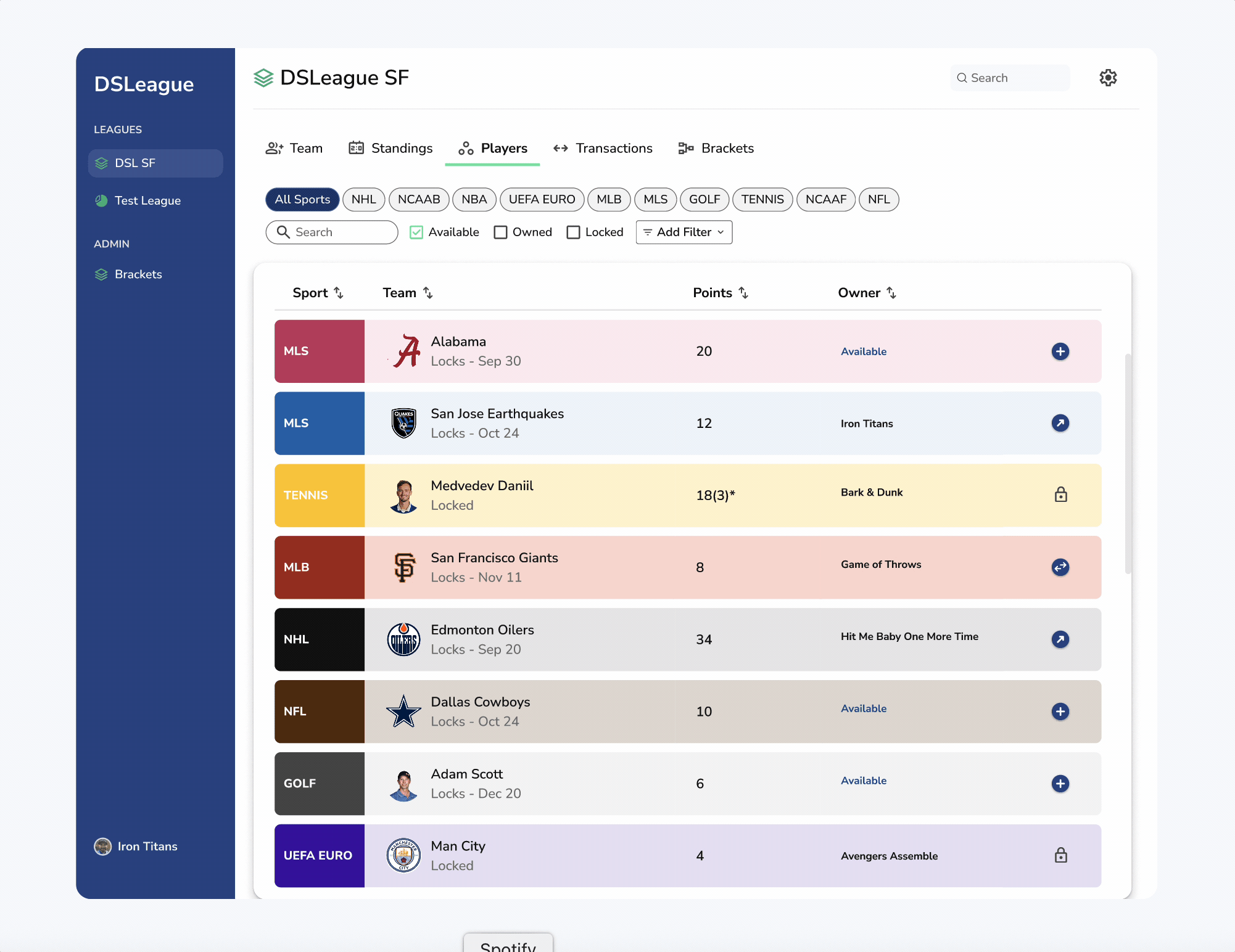 DSLeague add-player flow in motion